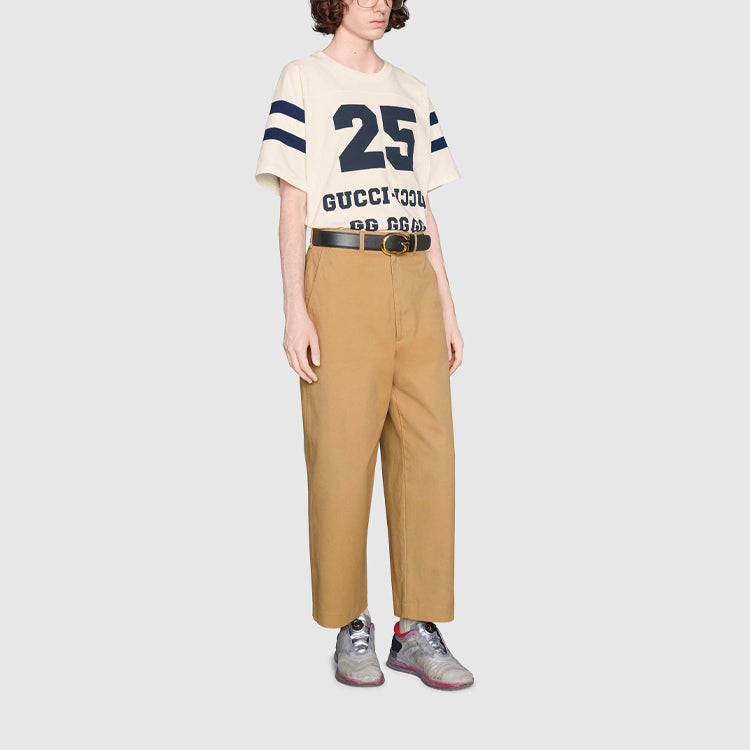 Men's Gucci SS21 Alphabet Pattern Loose Short Sleeve White T-Shirt 655459-XJDOY-9095