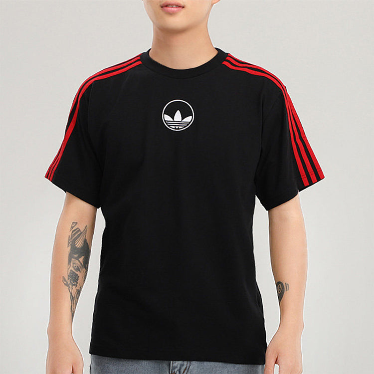 adidas originals Stripe Circle Sports Short Sleeve Black GD2123