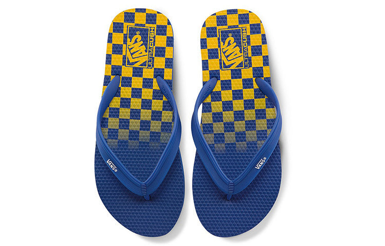 Vans Casual Fashion Unisex Blue Yellow Grid Slippers 'Blue Yellow' VN0A3MTLFBV