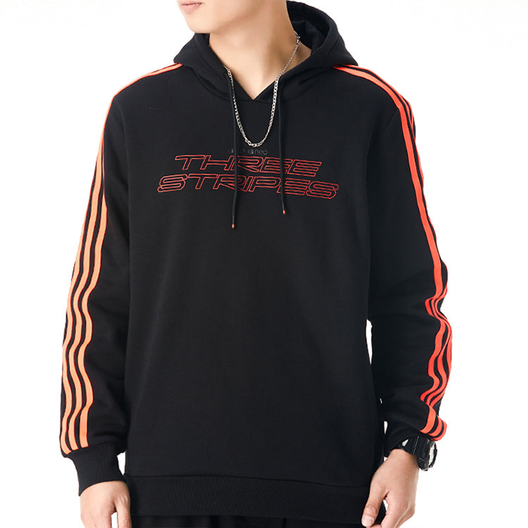 adidas M Fav Nn Hd logo Printing Fleece Lined Stay Warm Sports Pullover Black GQ7049