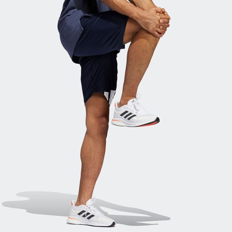adidas Solid Color Breathable Straight Logo Shorts Blue HE6797