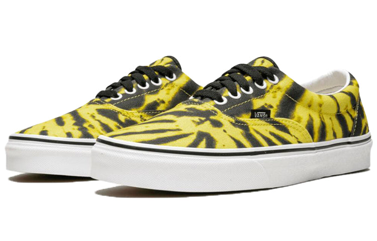 Vans Era Breathable Non-Slip Wear-Resistant Low Top Casual Skate Shoes Unisex Black Yellow VN0A38FRVPA