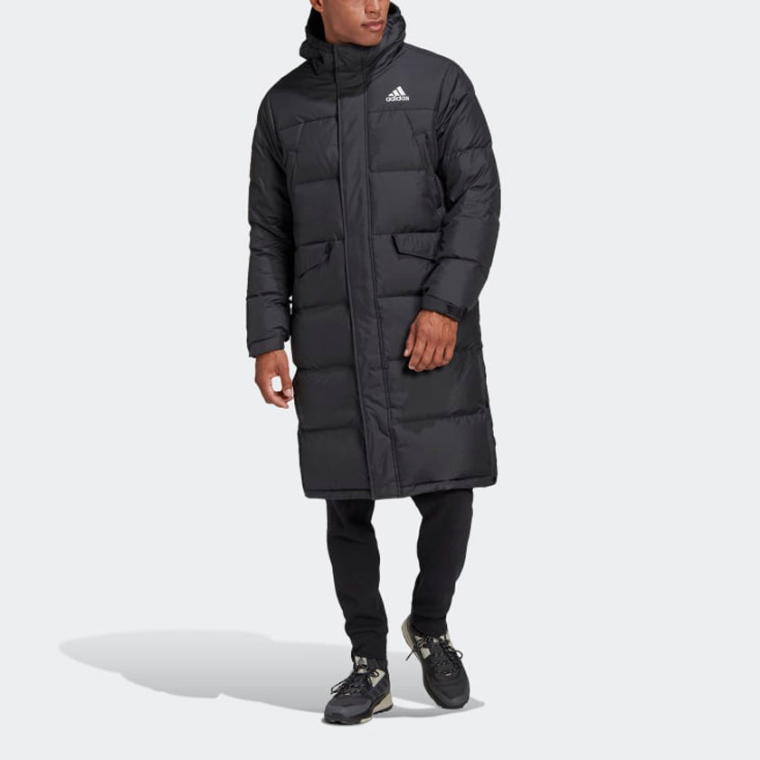adidas 3-Stripes Long Down Parka 'Black' GK0664