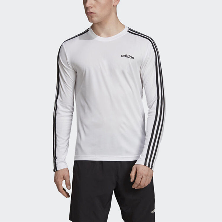adidas logo Printing Casual Sports Round Neck Pullover Long Sleeves White EI5646