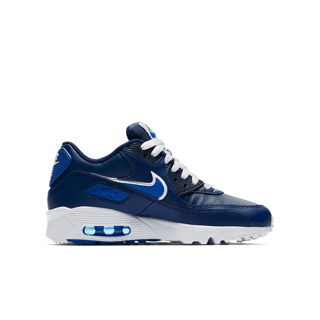 (GS) Nike Air Max 90 LTR Leather Low-Top Blue/White 833412-409