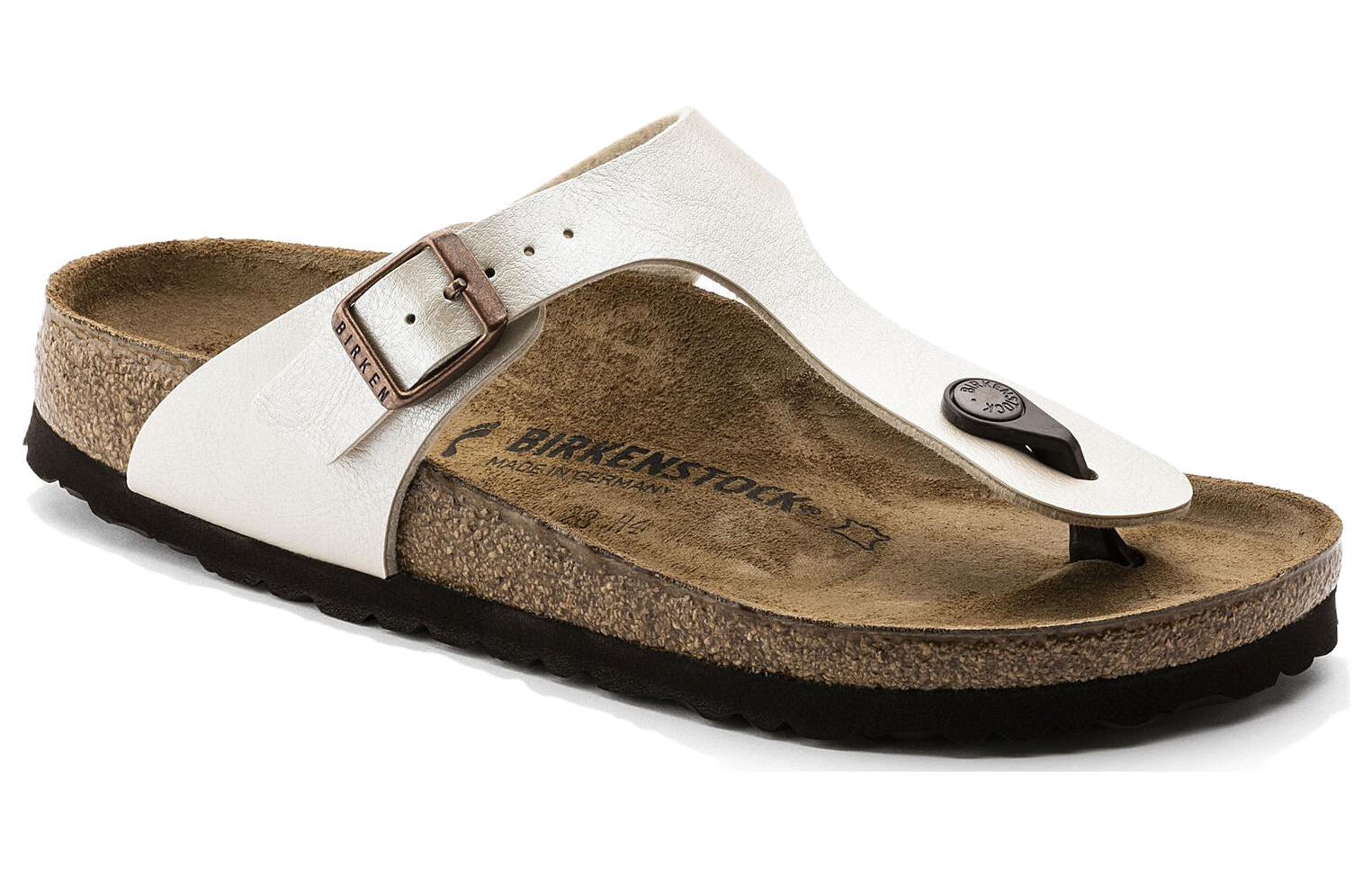Birkenstock Gizeh Birko-Flor Graceful Narrow Fit Sandals 'Pearl White' 0943873