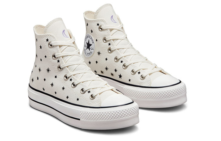 (WMNS) Converse Chuck Taylor All Star Lift Platform High 'Embroidered Stars - Egret' A03724C