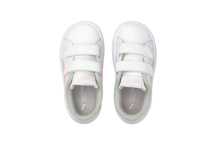 (TD) PUMA Smash v2 Leather Velcro 'White Pink Lady' 365174-28