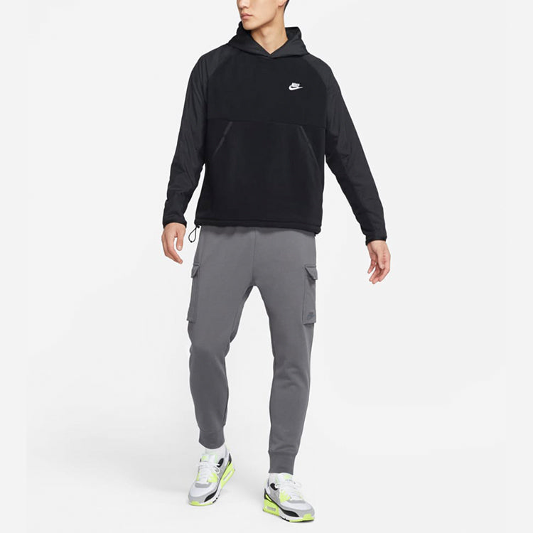 Nike Sportswear Solid Color logo hooded Pullover Black CU4364-010