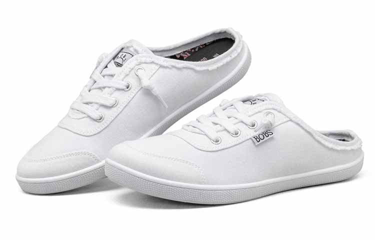 (WMNS) Skechers Canvas Shoes White 113509-WHT