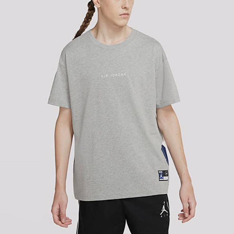 Air Jordan x Fragment Design Crossover Solid Color Round Neck Short Sleeve Gray DA2986-063