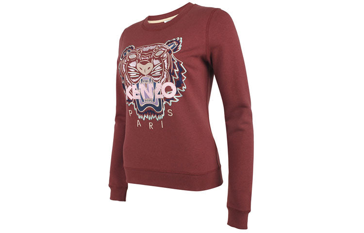 (WMNS) KENZO SS21 Tiger Head Printing Long Sleeves Hoodie Red F862SW7054XA-88