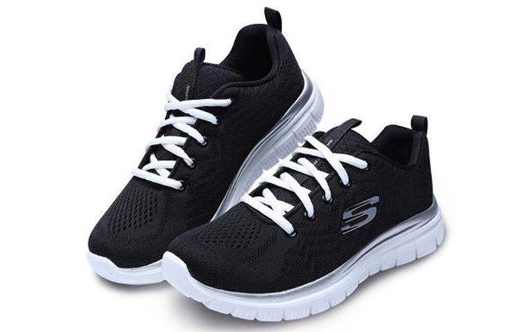 (WMNS) Skechers Graceful GS Black 12615-BKW