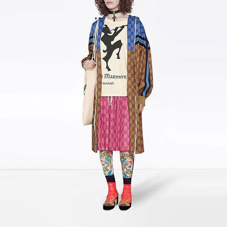 (WMNS) Gucci Technical Jersey GG Long Jacket 'Blue Camel' 550604-XJADG-2144