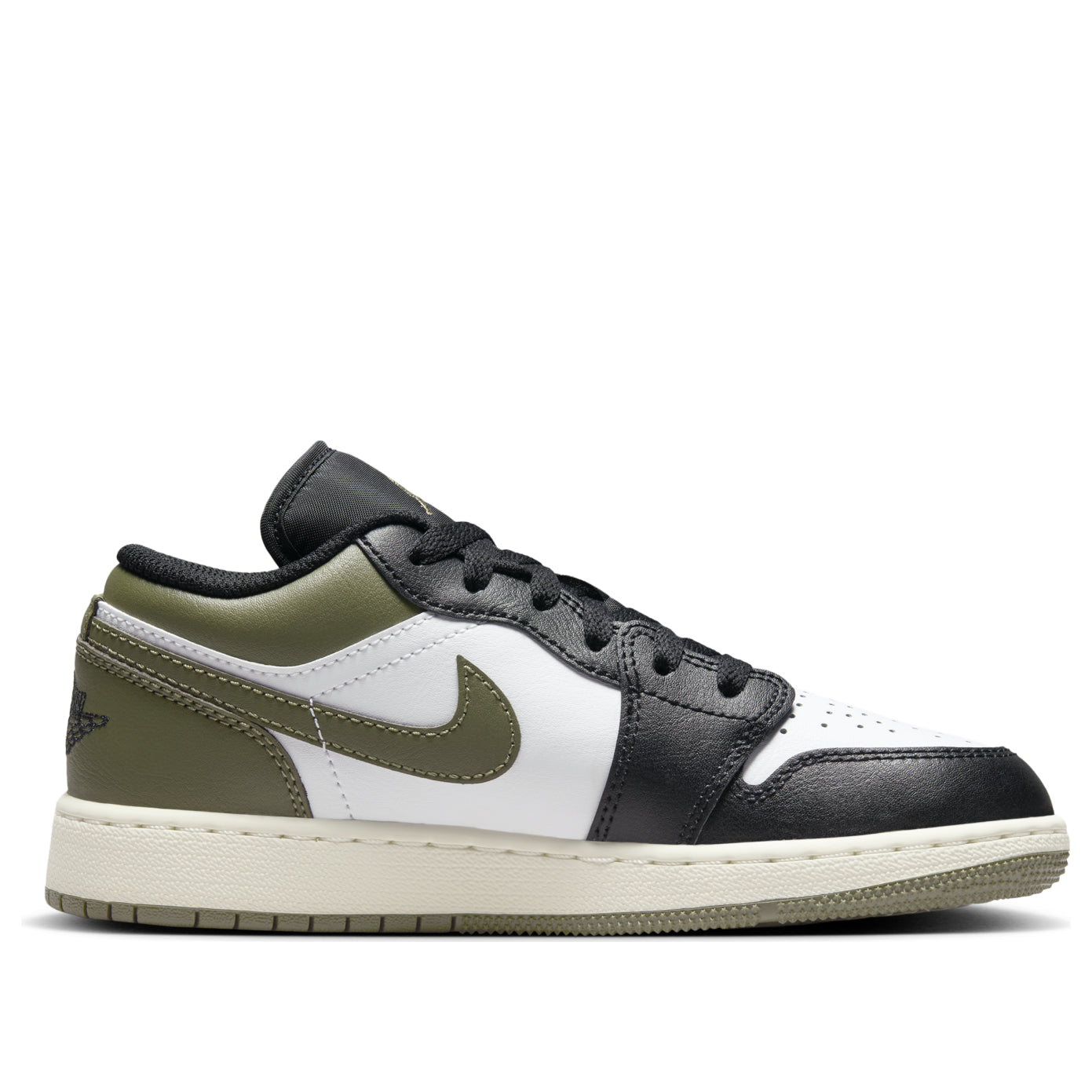 (GS) Air Jordan 1 Low 'Black Toe Medium Olive' 553560-092
