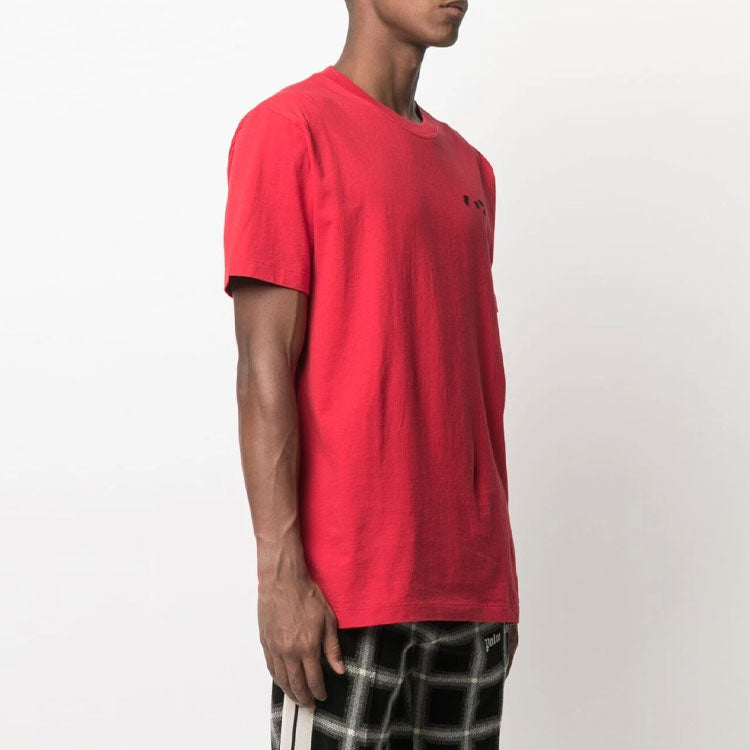 Off-White SS21 Logo2 Printing Round Neck Short Sleeve Version Red OMAA027S21JER0032510