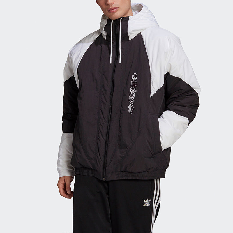 adidas originals Padded Adicolor Stay Warm Colorblock Sports Hooded Padded Jacket Black GE1301