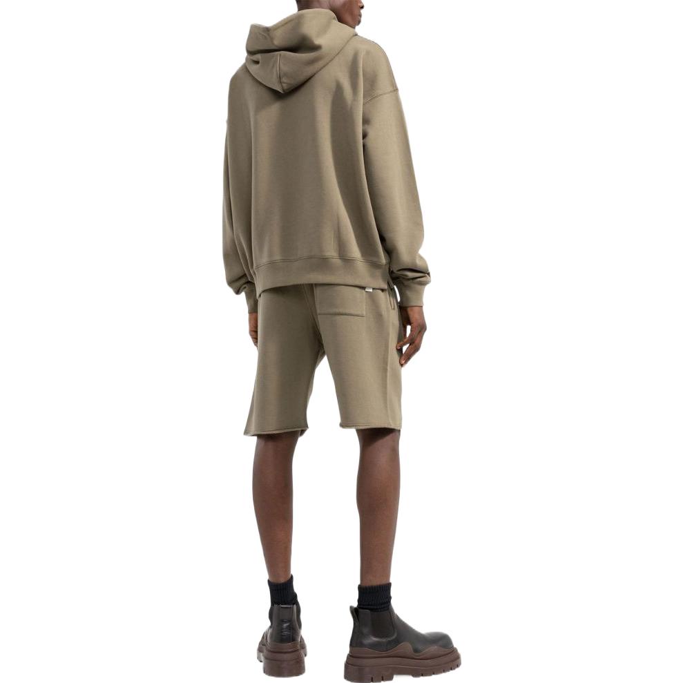 Men's Off-White SS22 Solid Color Logo Printing Stripe Hooded Long Sleeves Version Brown OMBB085F22FLE0015601