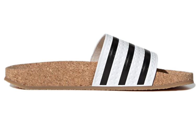 (WMNS) adidas Adilette Cork 'White Black' BA7210
