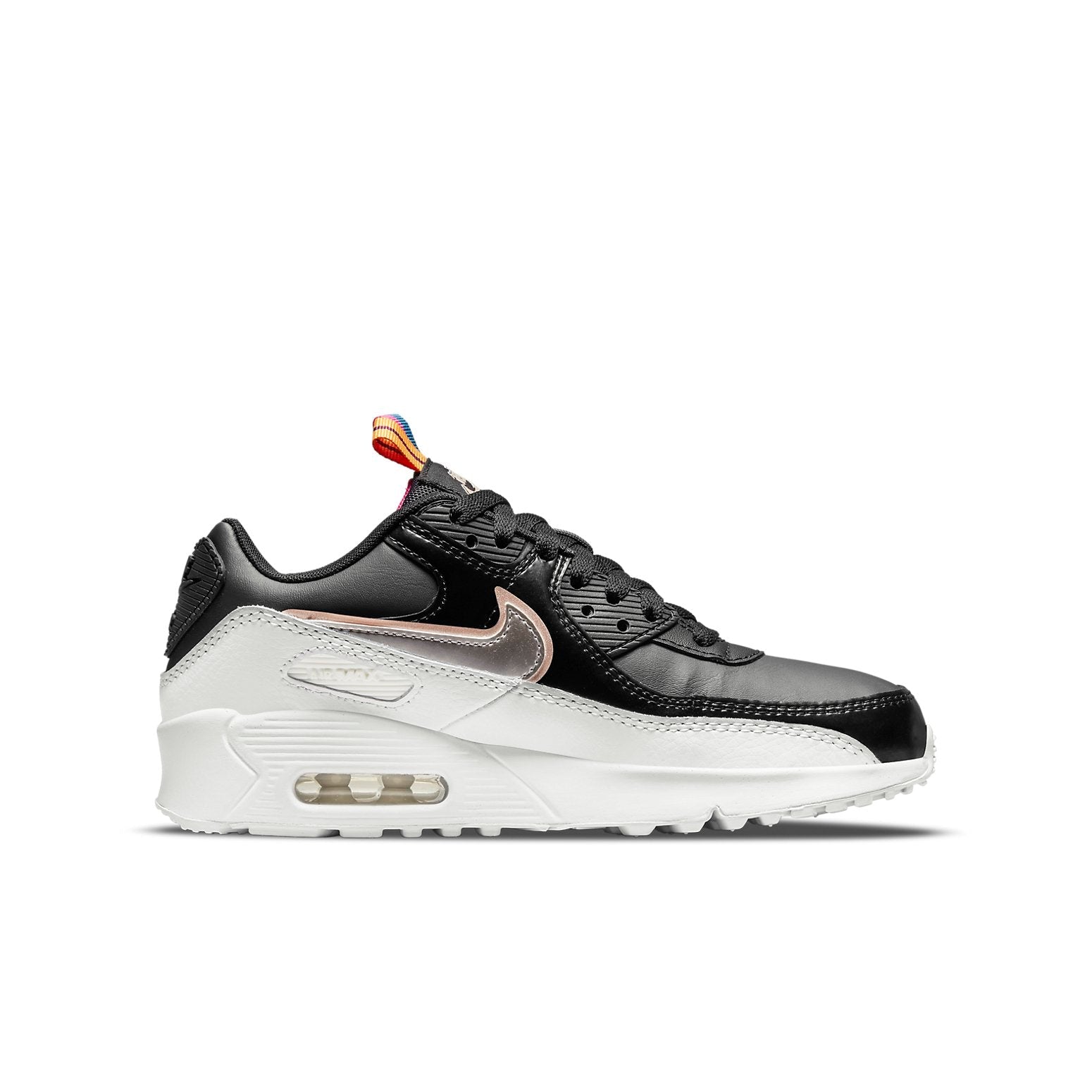 (GS) Nike Air Max 90 Leather SE 'Off Noir Metallic Pewter' DJ0414-001