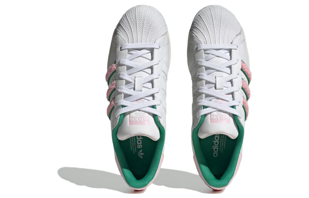 (WMNS) adidas Superstar 'White Pink Green Chenille' IF7611