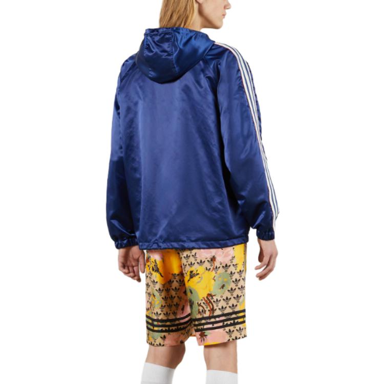 Gucci x adidas Satin Nylon Jacket 'Blue' 691428-ZAJPI-4687
