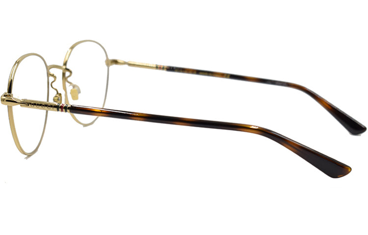 Gucci Round Frame Color Enamel Ribbon Element Optical Glasses Frame Sub-Edition Black/Golden GG0392O-002