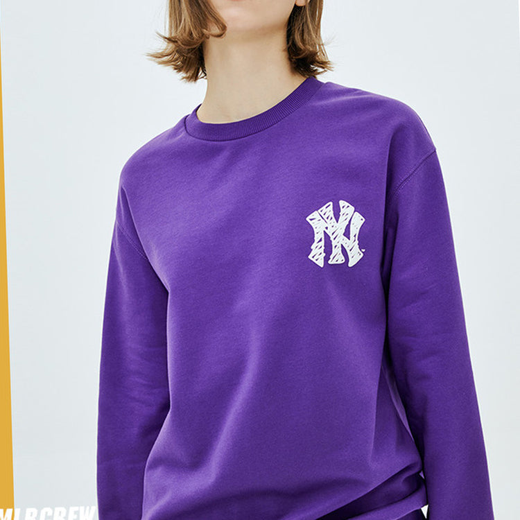 MLB Like Series New York Yankees Long Sleeves Loose Graffiti Long Sleeves Unisex Blue Purple 31MT08011-50V