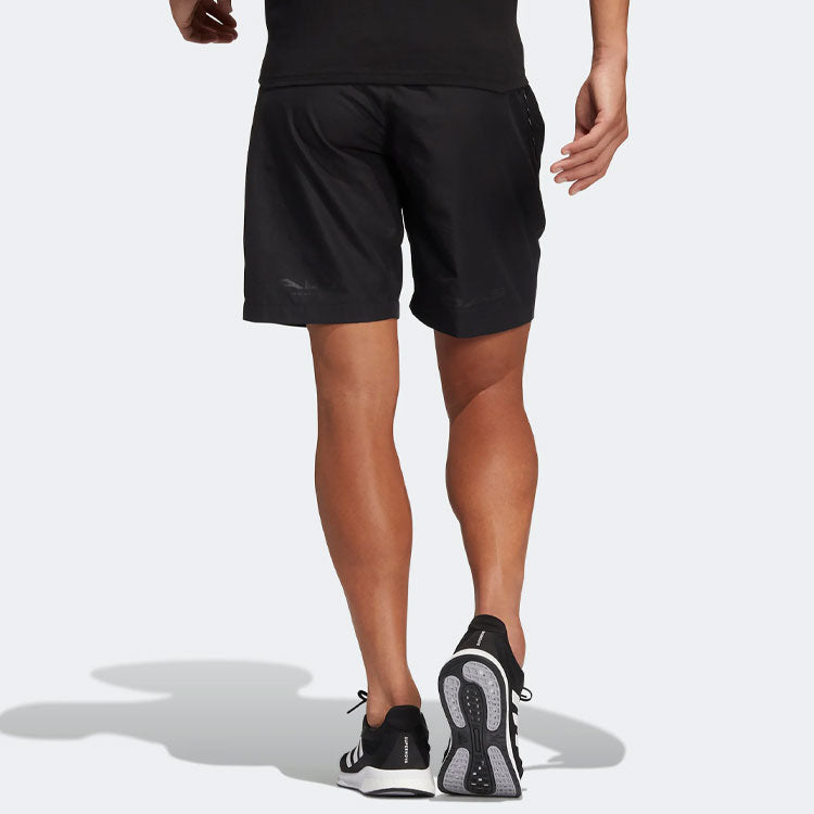 adidas Solid Color Belt Detail Straight Shorts Black HE9934