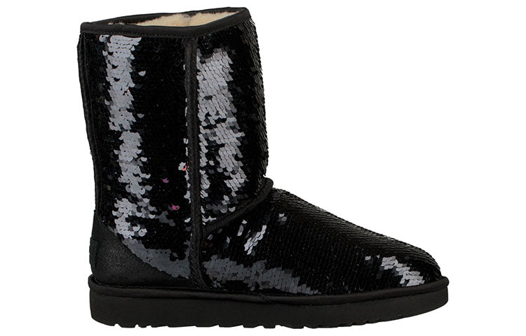 (WMNS) UGG Classic Short Sequin 'Black' 1094982-BLK