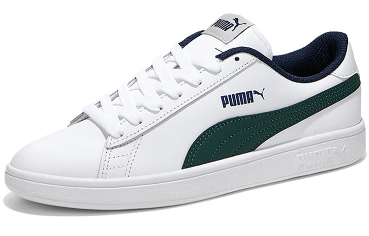 (GS) PUMA Smash v2 L Jr Casual Board Shoes White/Green 365170-10