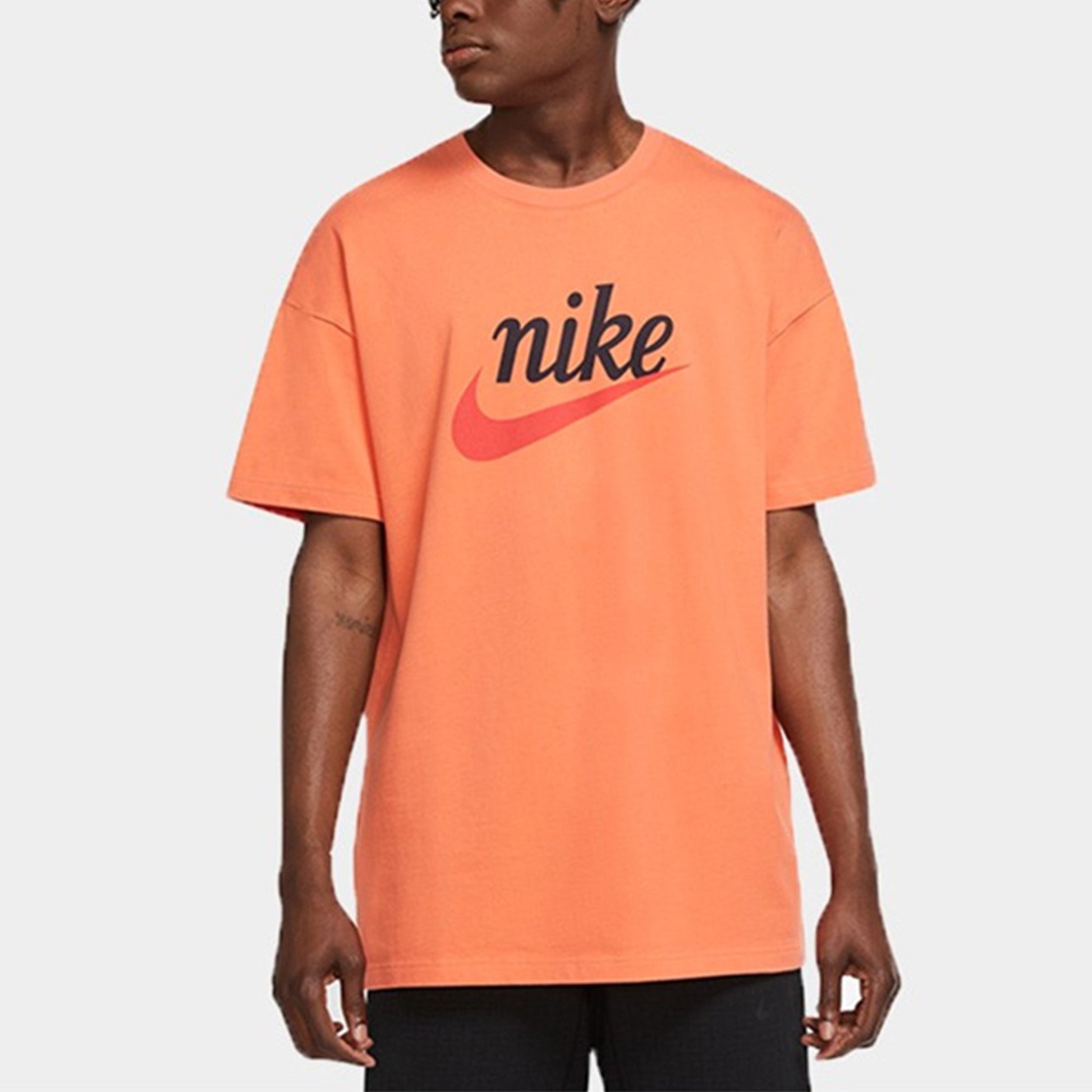 Men's Nike Sportswear Heritage Essentials Logo Printing Knit Sports Short Sleeve Orange T-Shirt DA0034-842