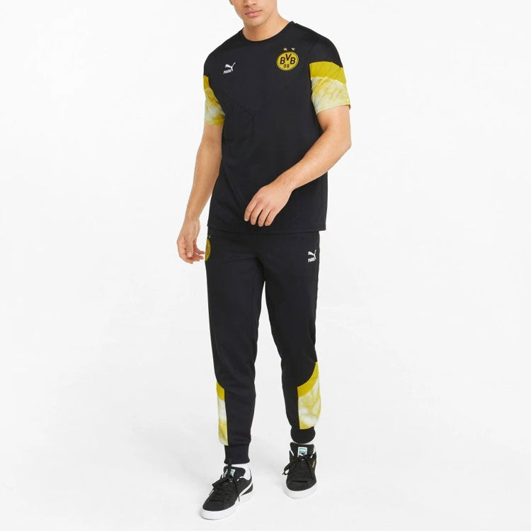 PUMA Colorblock Men Round Neck Black T-Shirt 'Black' 765038-02