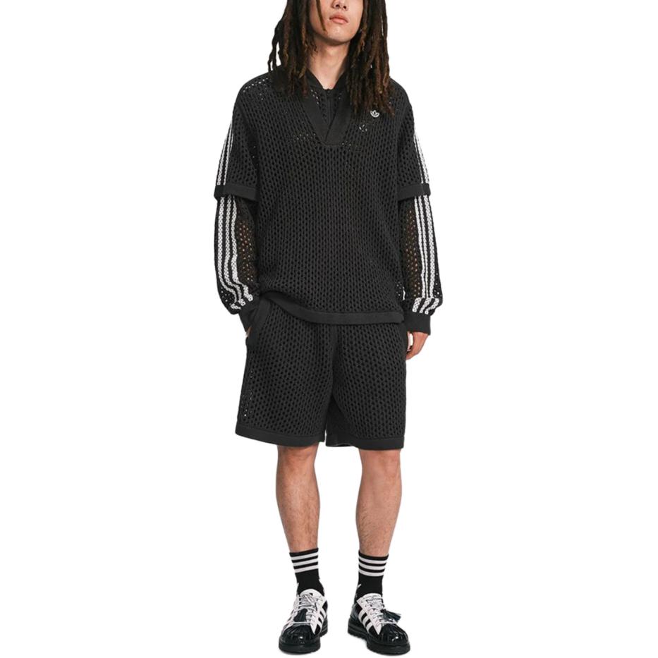 adidas x CLOT FW24 Crochet Shorts Asia Sizing 'Carbon' JF4273