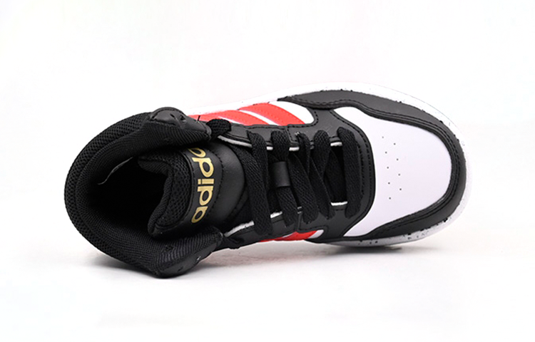 (GS) adidas Hoops Mid 'Black White Vivid Red' HR0227