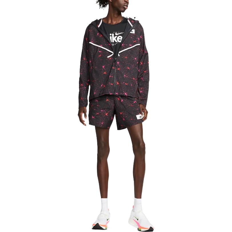 Men's Nike Neurons Full Print Casual Hooded Jacket Red DQ4785-010