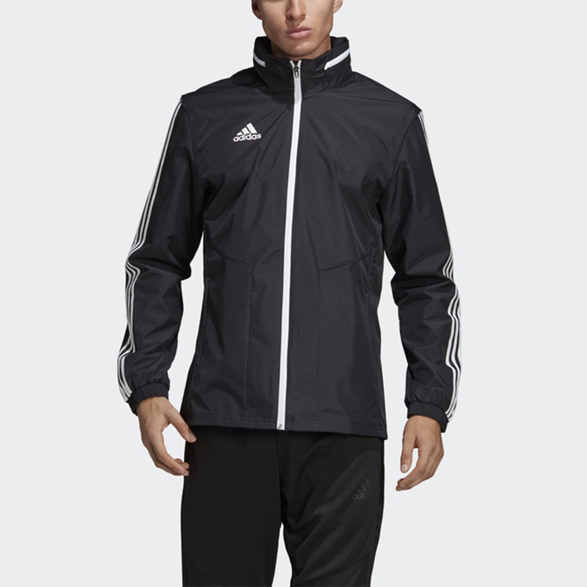 adidas Tiro19 Aw Jacket Logo Printing Stand Collar Sports Hooded Jacket Black D95937