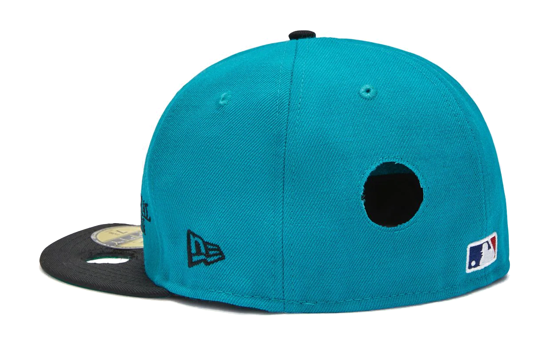 Men's Off-White Mlb New Era Crossover Fashion Hole Embroidered Logo Blue Cap CAP-17585457