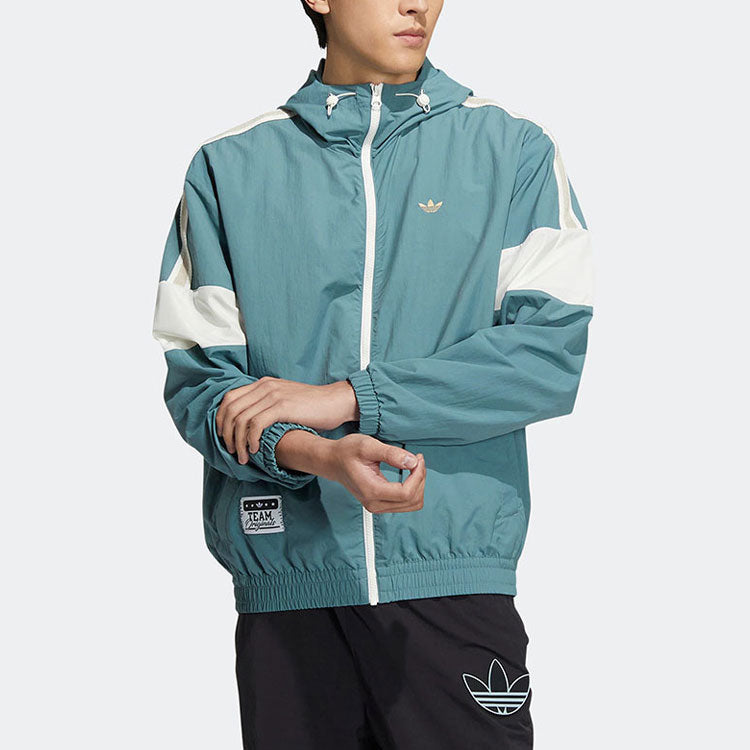 adidas originals Colorblock Logo Athleisure Casual Sports Hooded Jacket Autumn 'Green' HS1992