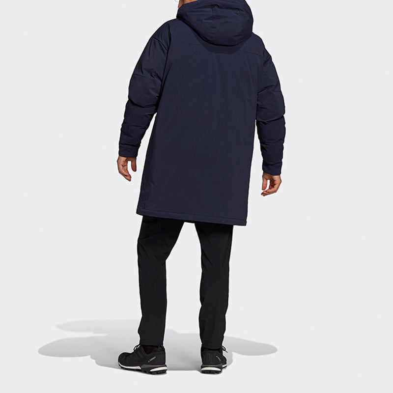 adidas Terrex Xplr Dwn Parka Sports Outdoor Hooded Down Jacket Men's Dark Blue GE9931