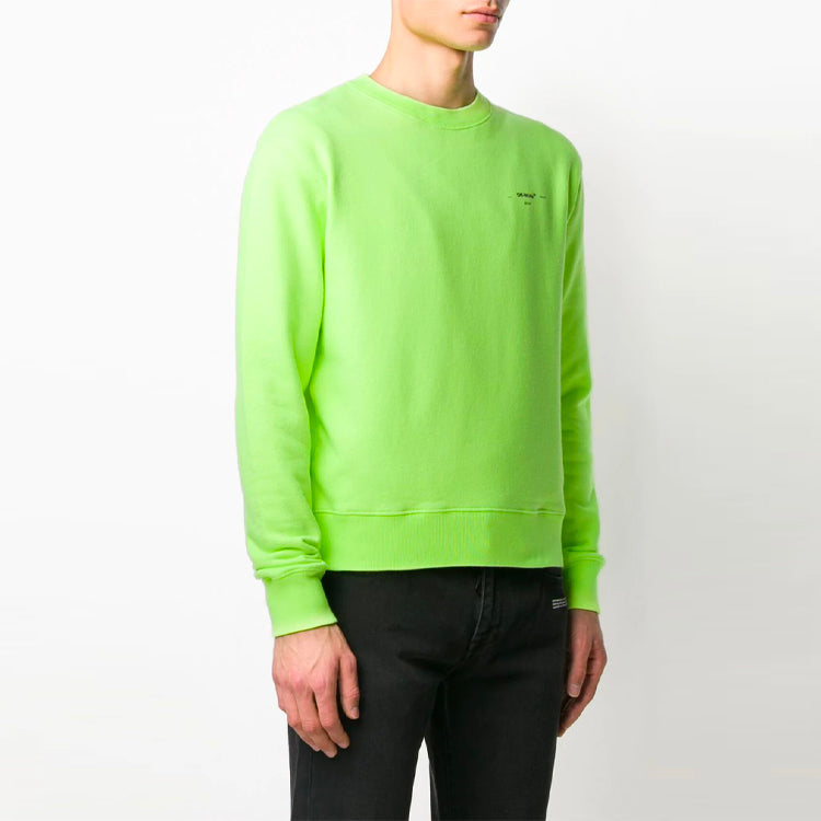 Men's Off-White Alphabet logo Pattern Long Sleeves Loose Fit Green OMBA025R20D250326291