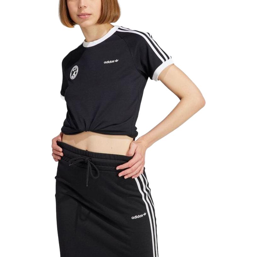 (WMNS) adidas Football Short Sleeve Tee 'Black' IR9784