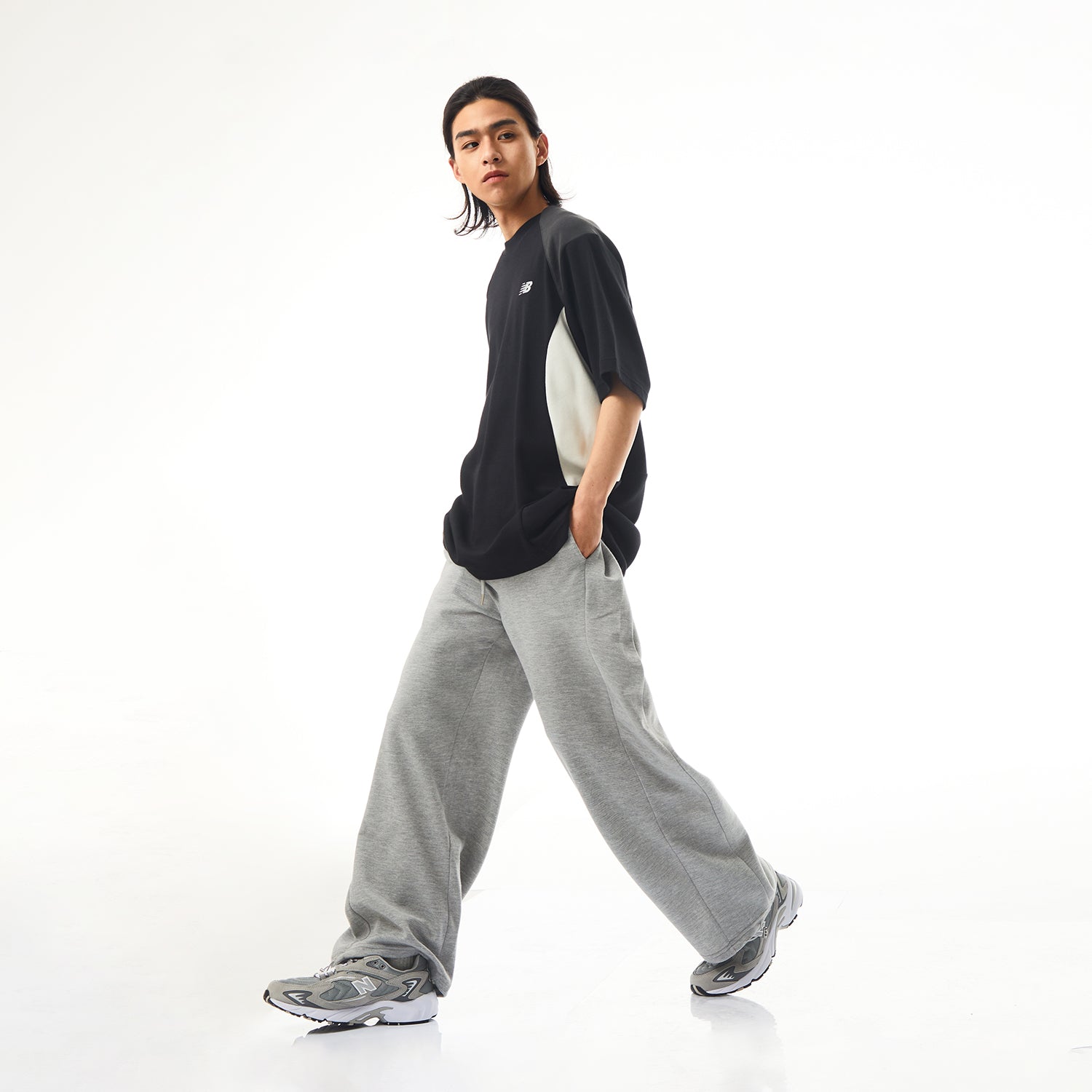 New Balance x LiangDong Color Block T-Shirt Asia Sizing 'Black' NEE17113-BK