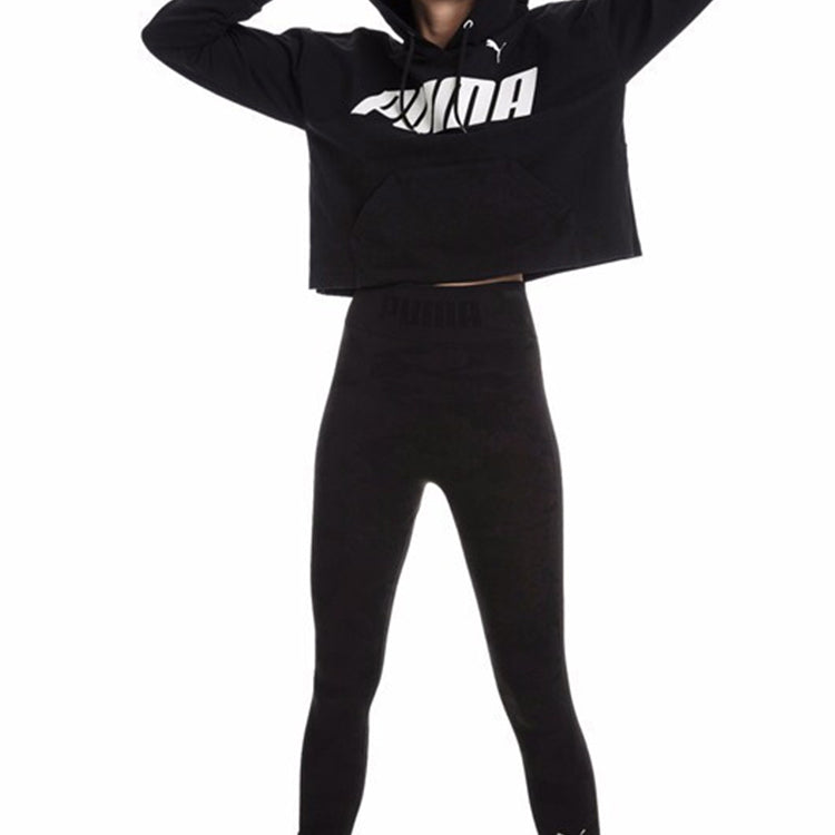 (WMNS) PUMA Cropped Logo Hoodie 844023-01