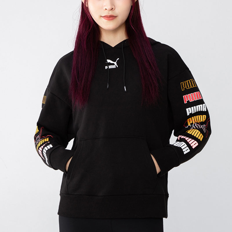 (WMNS) PUMA Classics Graphics Hoodie 'Black' 533155-01
