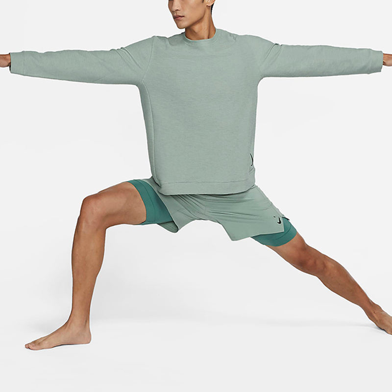 Men's Nike Solid Color Quick Dry Sports Gym Round Neck Pullover Smoke Grey DC5314-357