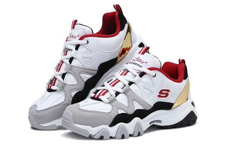 (WMNS) Skechers D'Lites 2.0 'White Red' 88888112-WRBK