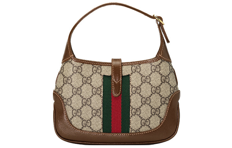 (WMNS) Gucci Jackie 1961 SeriesGG Canvas Clutch Single Shoulder Bag 'Brown Monogram' 637092-HUHHG-8565