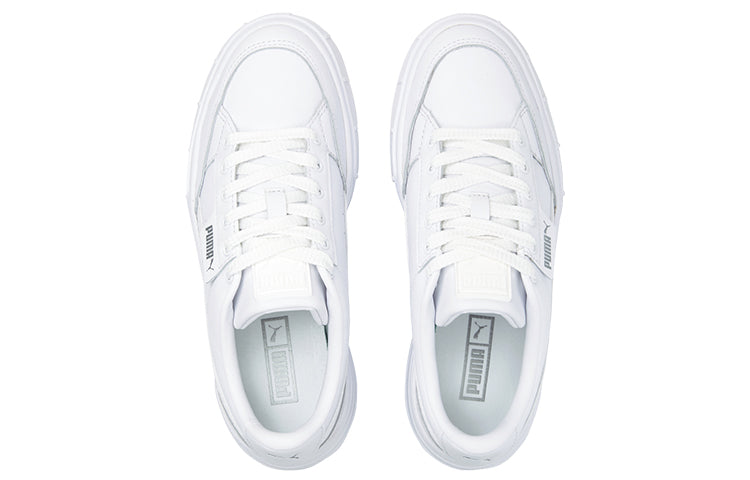 (WMNS) PUMA Mayze Stack Leather 'Triple White' 384412-01