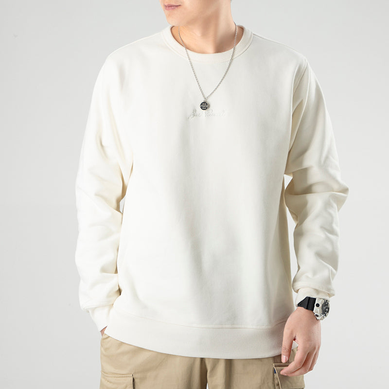 Men's Converse Jack Purcell Athleisure Casual Sports Fleece Round Neck Pullover White 10022516-A01